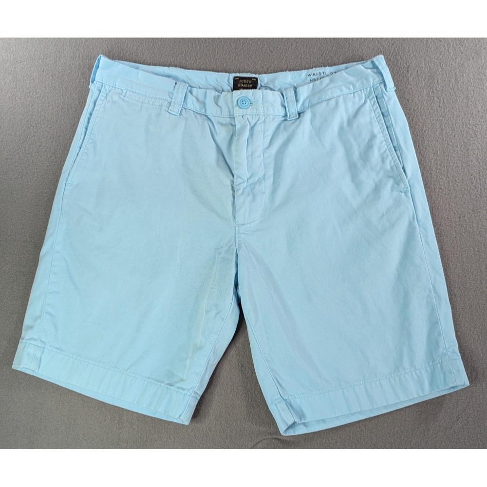 J.Crew‎ Mens Stanton Chino Garment Dye Classic Fit Shorts 33 Light Blue 23863